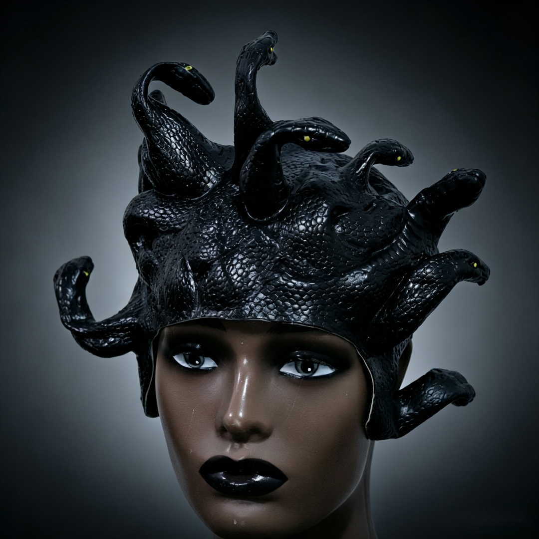 Cobra Extruder - Medusa Latex Wig Mask, Horror Snake
