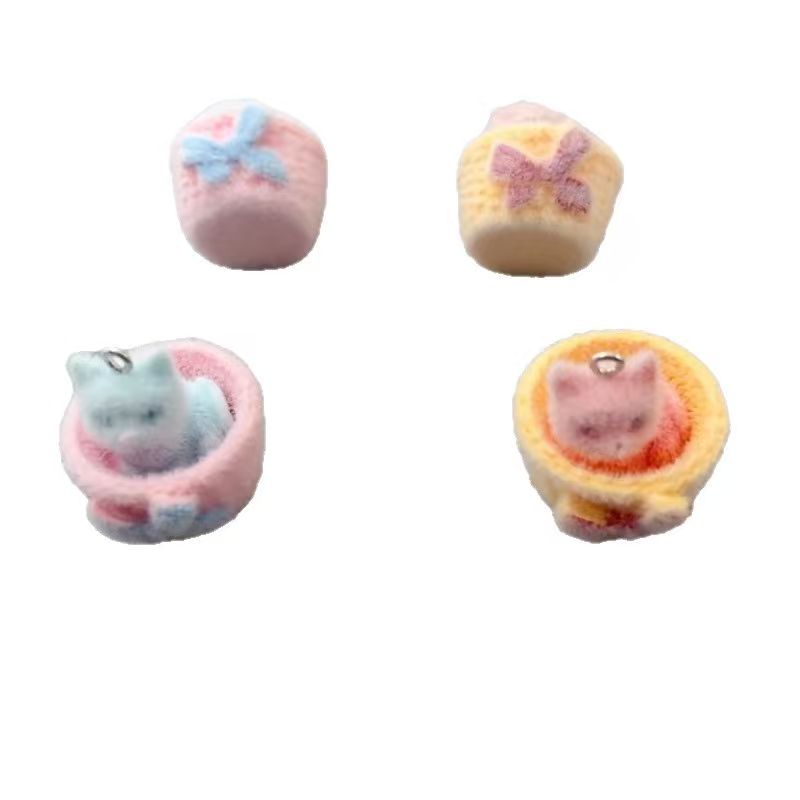 4pcs 3D plush resin cat pendan - огляд і ціна Resin