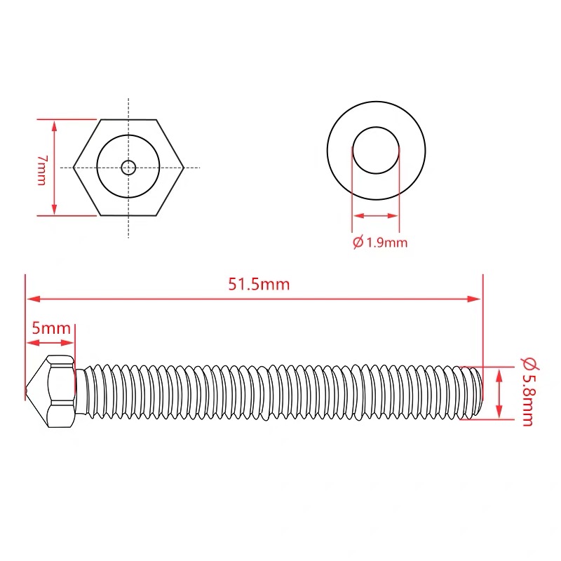 Extended Super Volcano Brass N - огляд і ціна Printer Nozzle